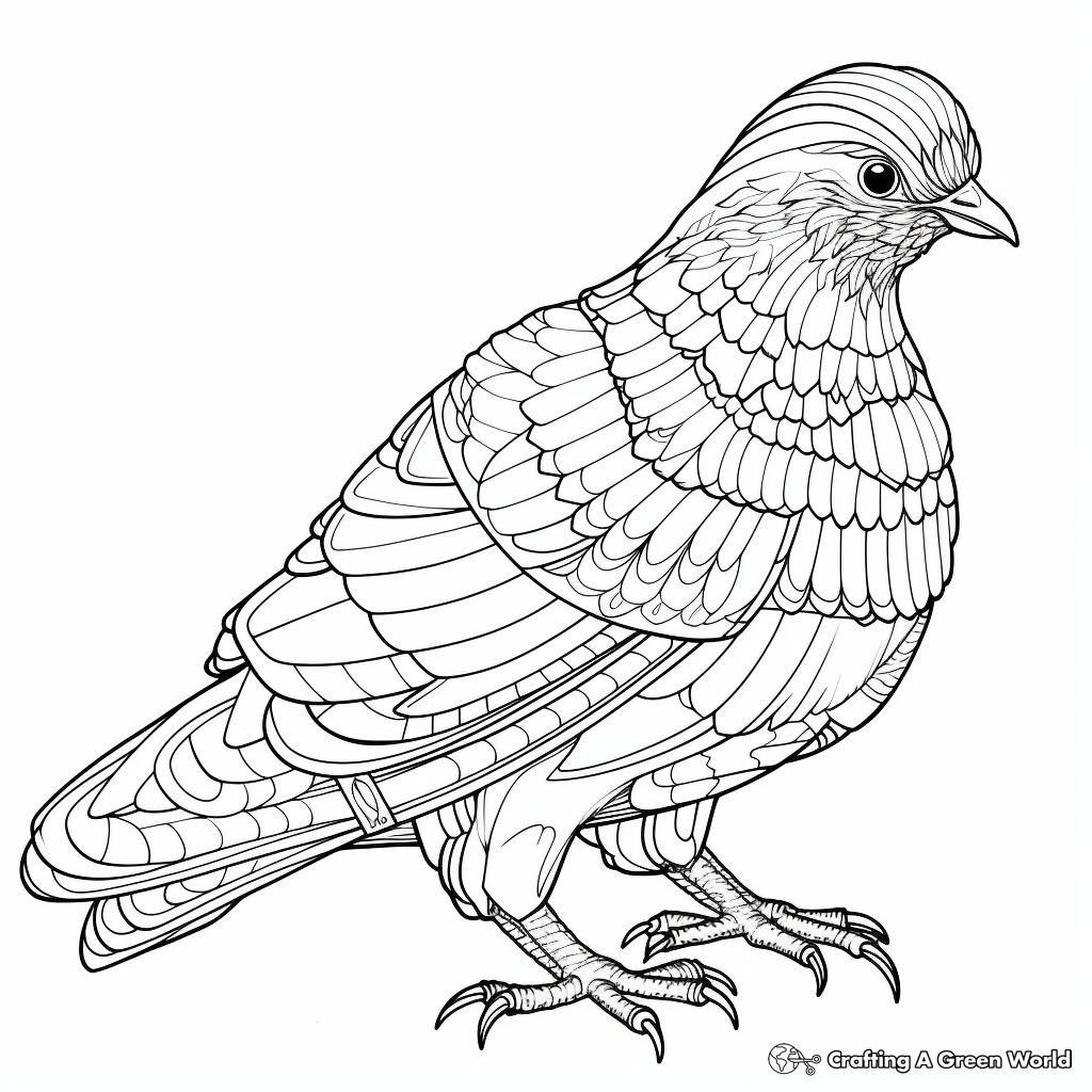 Intricate Racing Pigeon Coloring Pages 2