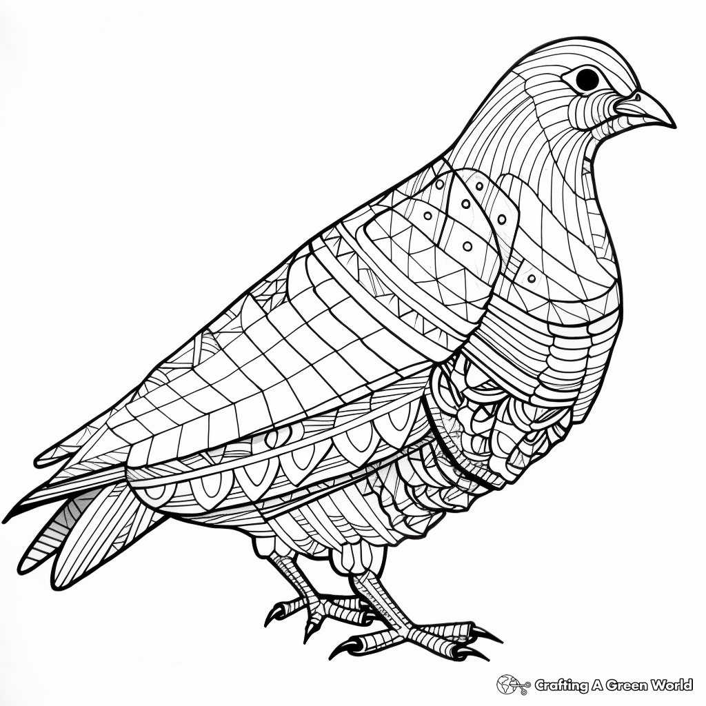 Intricate Racing Pigeon Coloring Pages 4