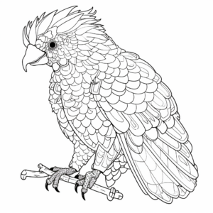Intricate Red-vented Cockatoo Coloring Page 4