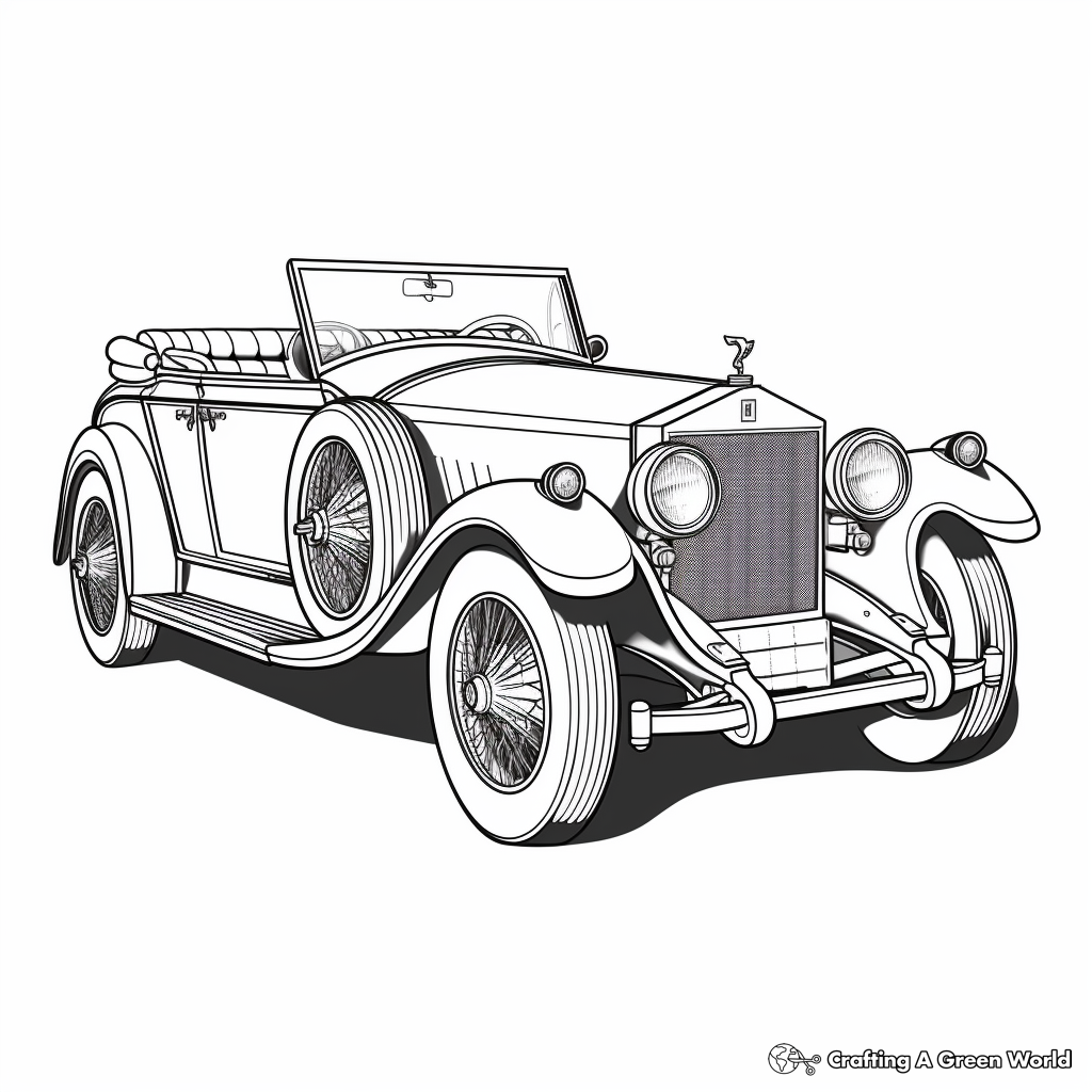 Intricate Rolls-Royce Phantom Coloring Pages 2