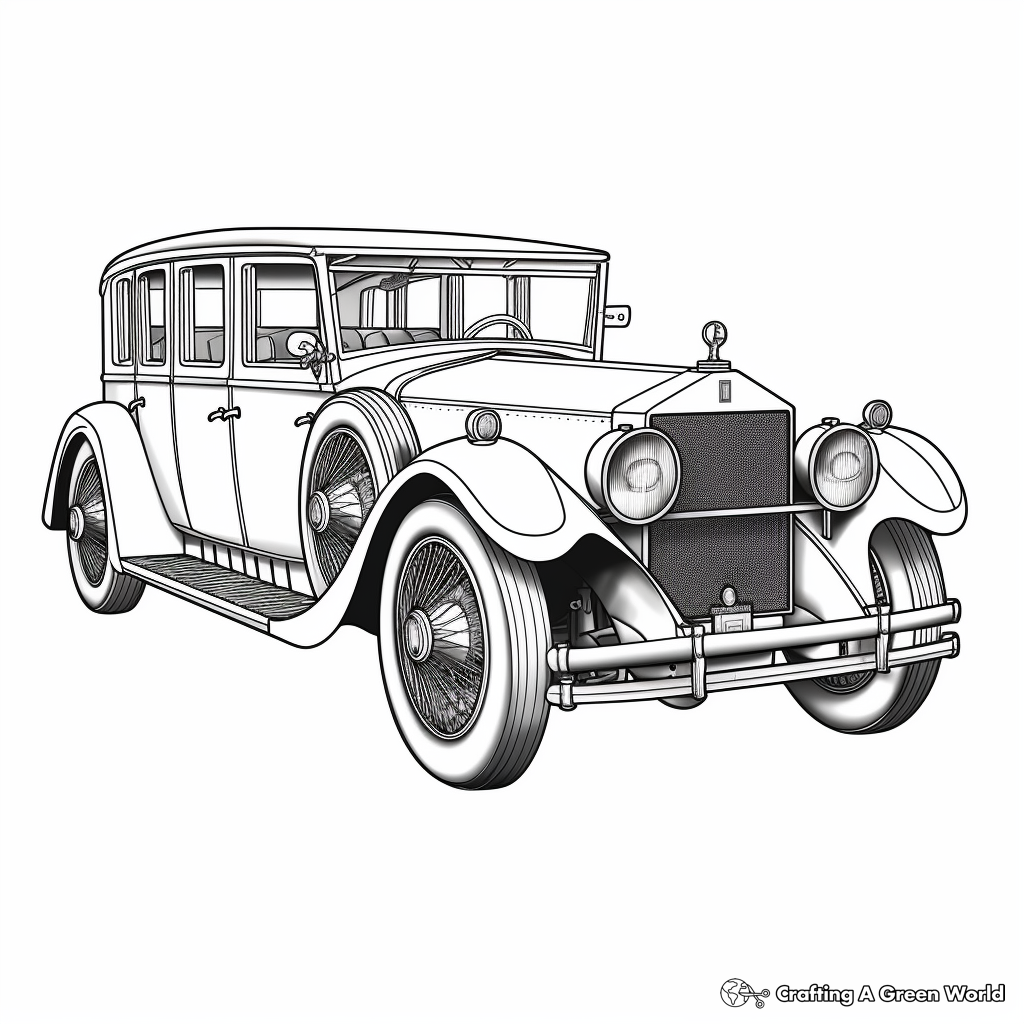 Intricate Rolls-Royce Phantom Coloring Pages 4