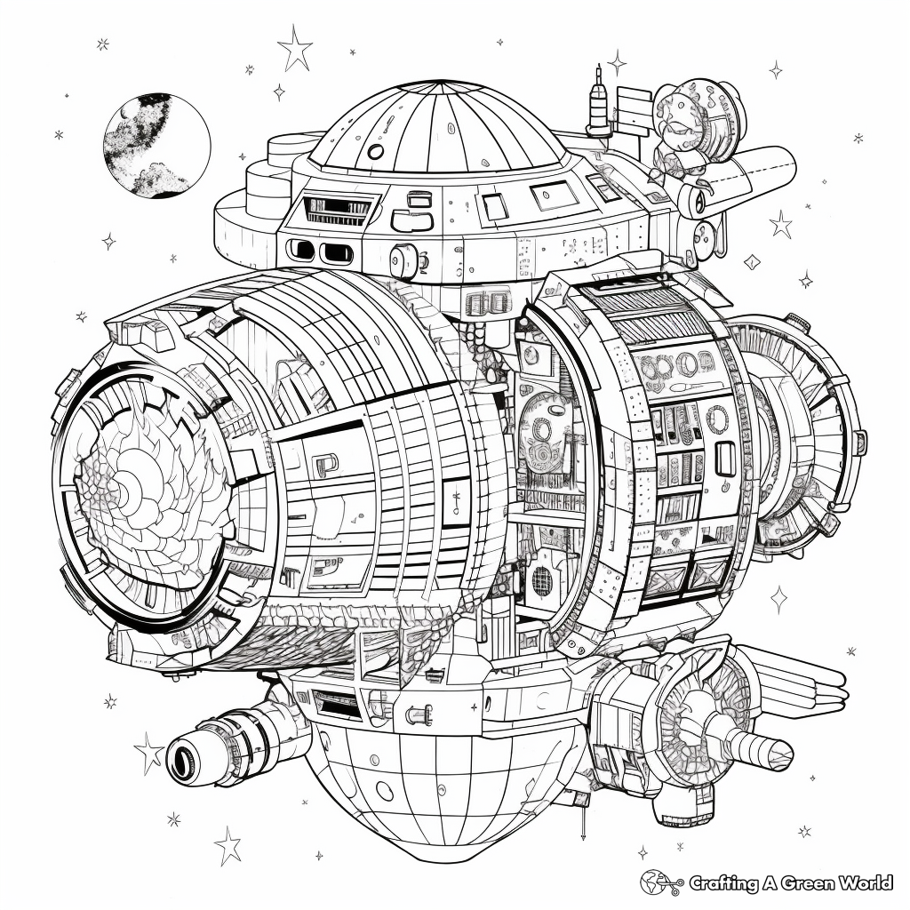 Intricate Satellite Coloring Pages for Adults 4