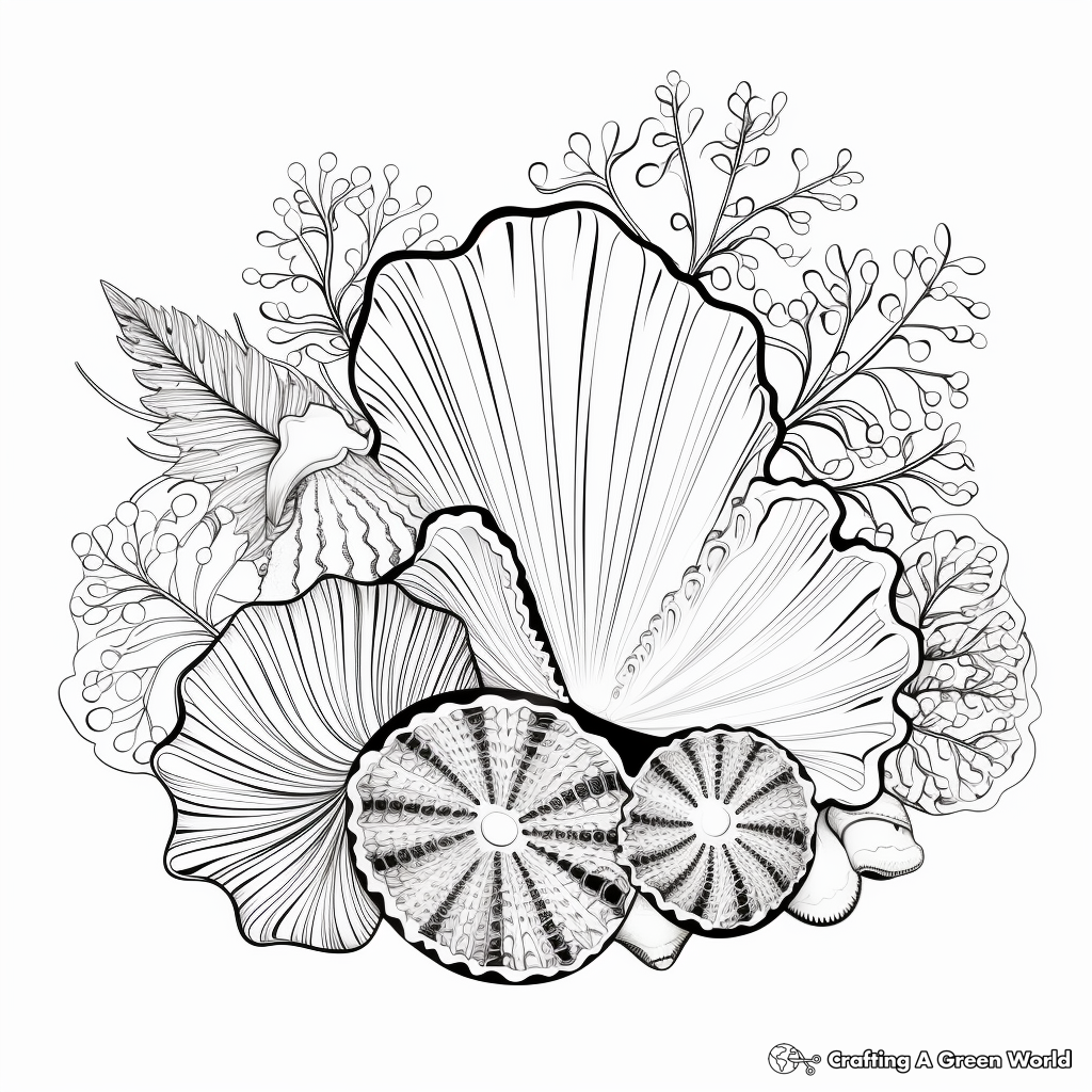 Intricate Sea Shell Coloring Pages for Adults 2