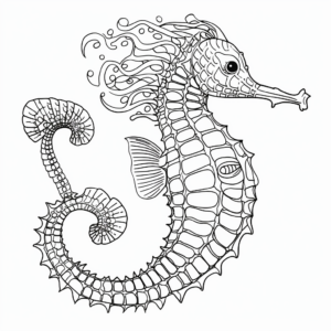 Intricate Seahorse Coloring Pages for the Skilled 3