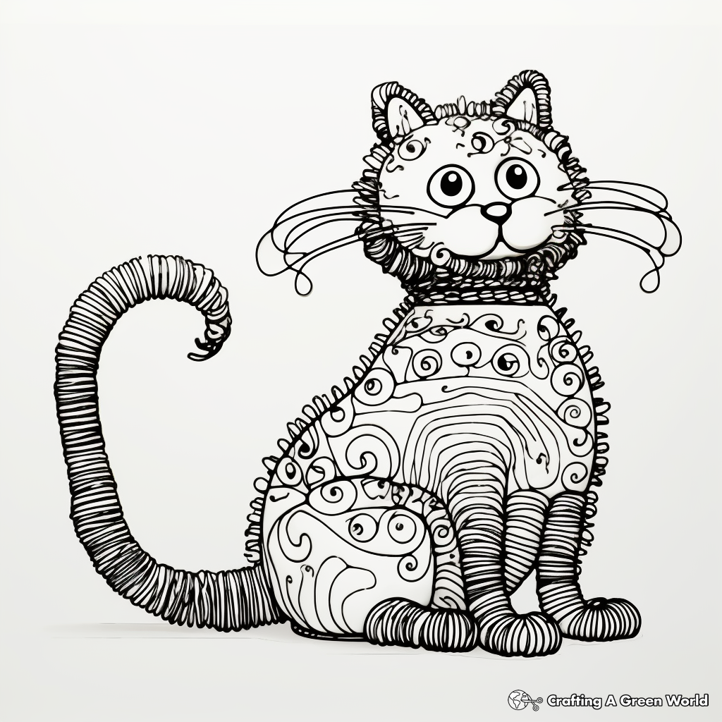 Intricate Simon's Cat Coloring Pages for Adults 1