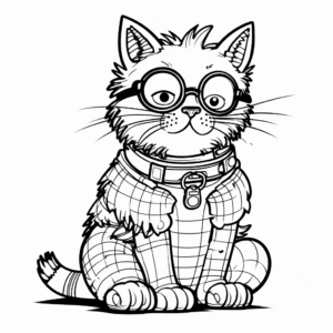 Intricate Simon's Cat Coloring Pages for Adults 3