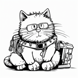 Intricate Simon's Cat Coloring Pages for Adults 4