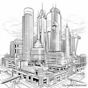 Intricate Skyscraper Construction Coloring Pages 3