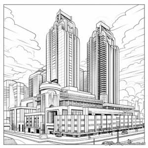 Intricate Skyscraper Construction Coloring Pages 4