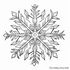 Intricate Snow Crystal Winter Solstice Coloring Pages 3