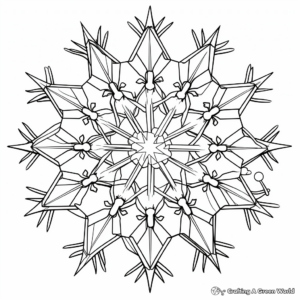 Intricate Snow Crystal Winter Solstice Coloring Pages 4