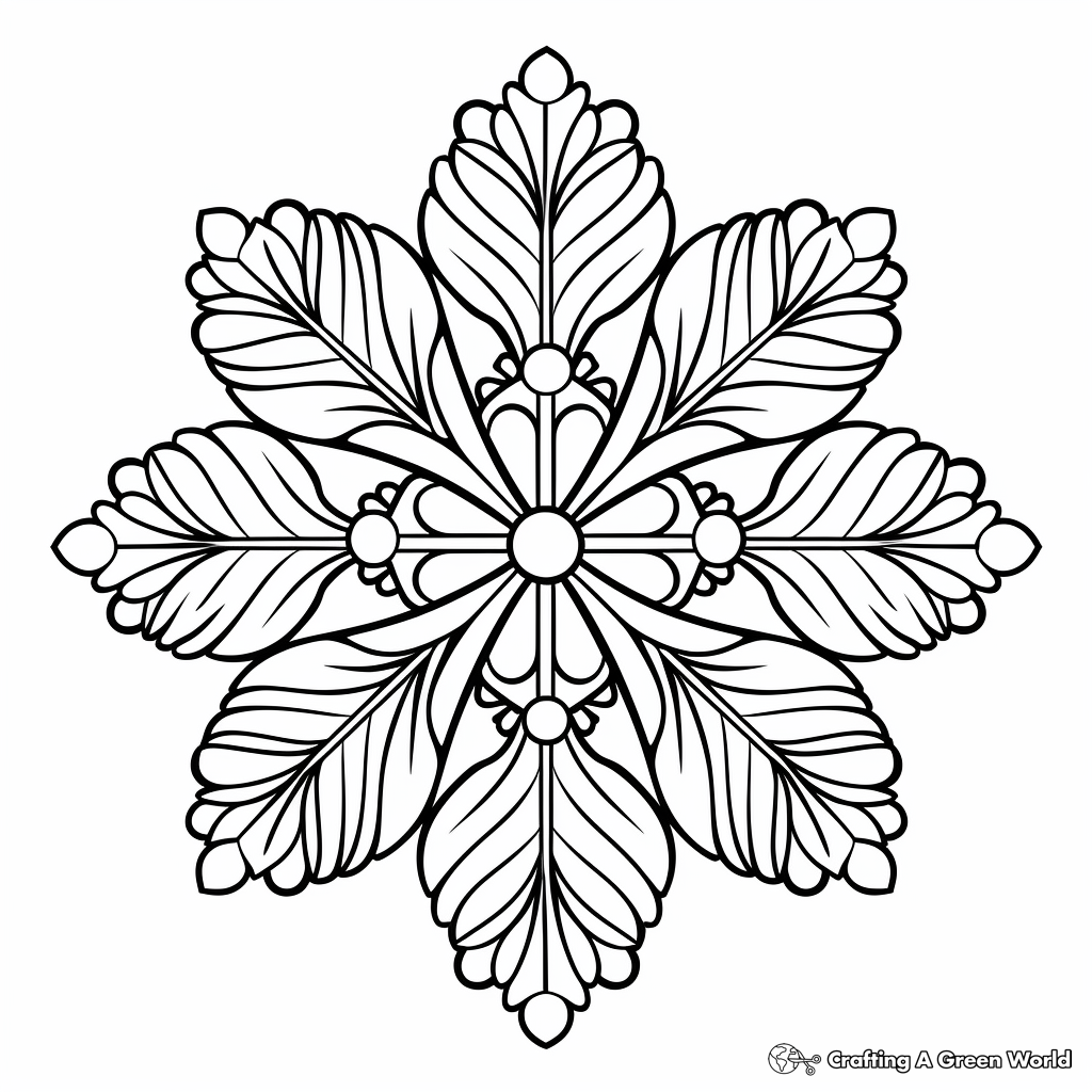 Intricate Snowflake Patterns Coloring Pages 1