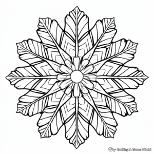 Intricate Snowflake Patterns Coloring Pages 3
