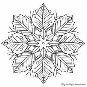 Intricate Snowflake Patterns Coloring Pages 4