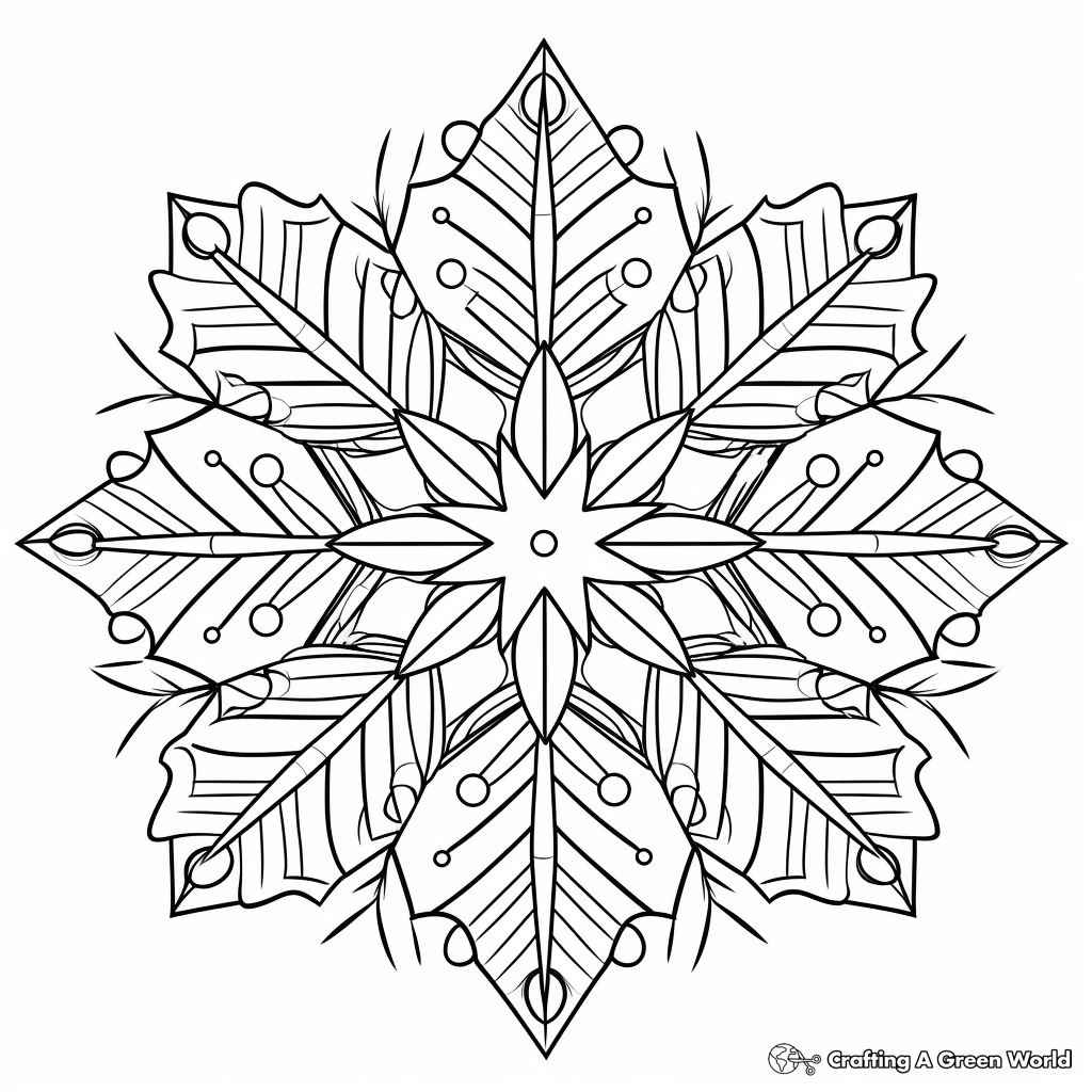 Intricate Snowflake Patterns Coloring Pages 4