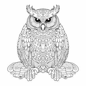 Intricate Snowy Owl Coloring Pages 1