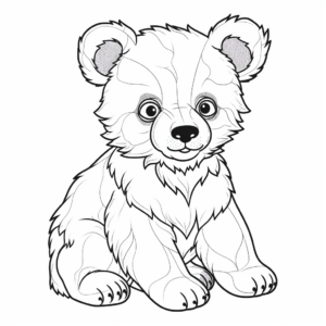 Intricate Spectacled Bear Cub Coloring Pages for Adults 3