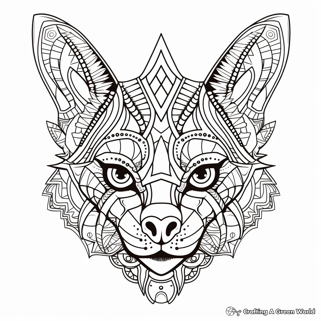 Intricate Sphynx Cat Head Coloring Pages 1