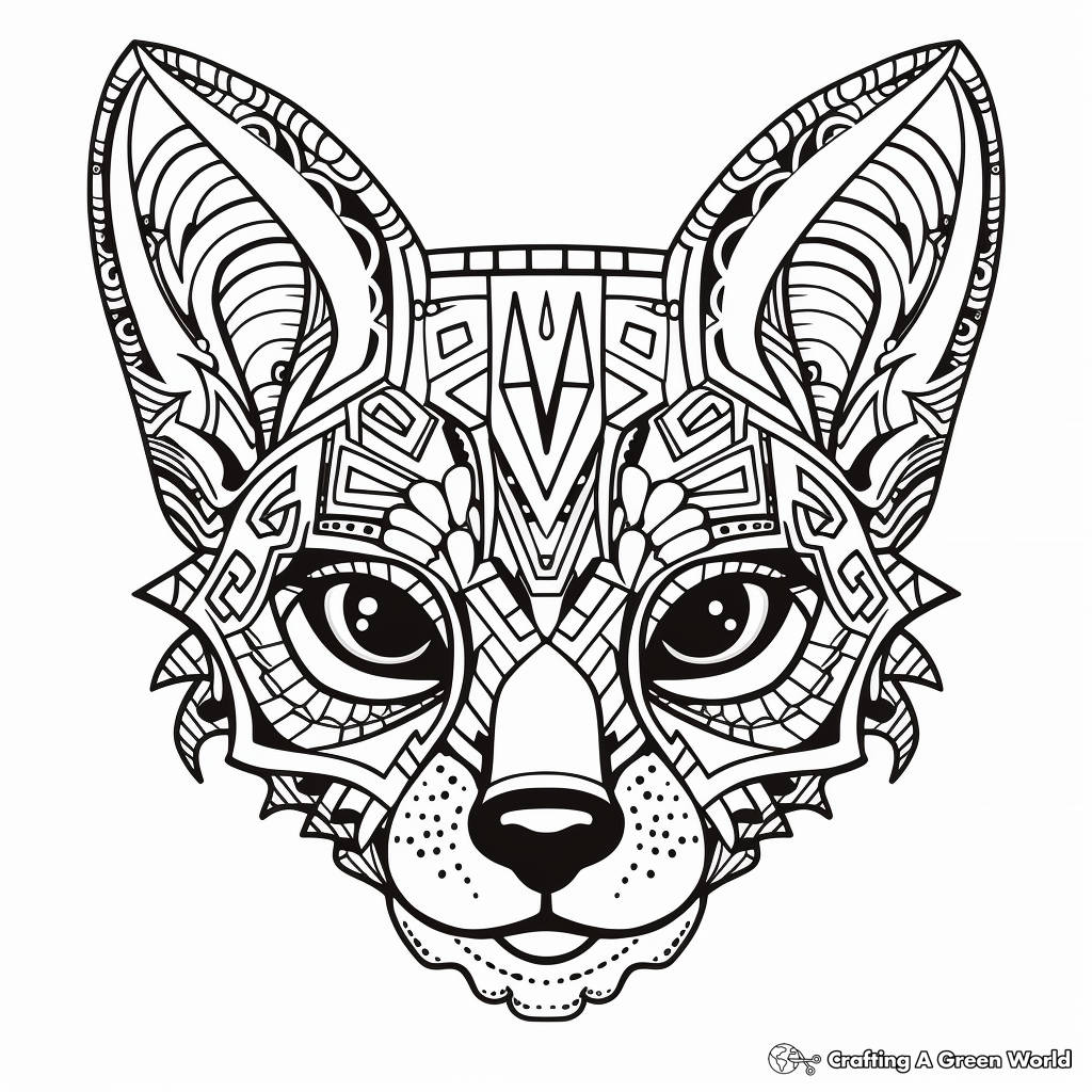 Intricate Sphynx Cat Head Coloring Pages 2