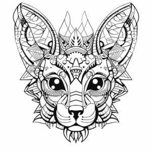 Intricate Sphynx Cat Head Coloring Pages 4