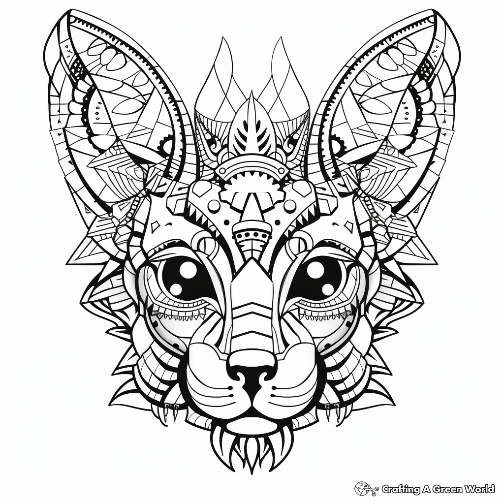 Intricate Sphynx Cat Head Coloring Pages 4