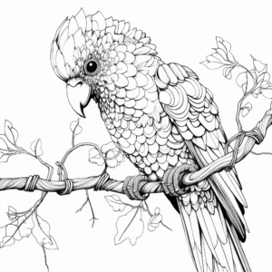 Intricate Spix's Macaw Coloring Pages for Adults 1