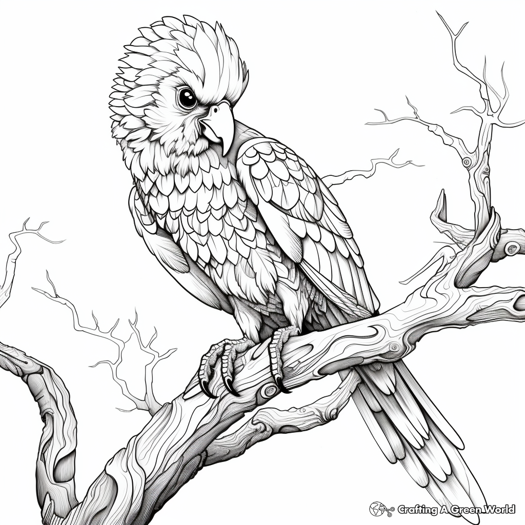 Intricate Spix's Macaw Coloring Pages for Adults 4