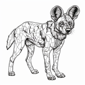 Intricate Spotted African Wild Dog Coloring Pages 3