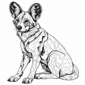 Intricate Spotted African Wild Dog Coloring Pages 4