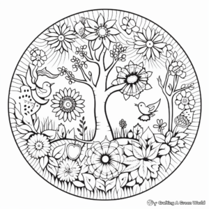 Intricate Spring Mandala Coloring Sheets 2