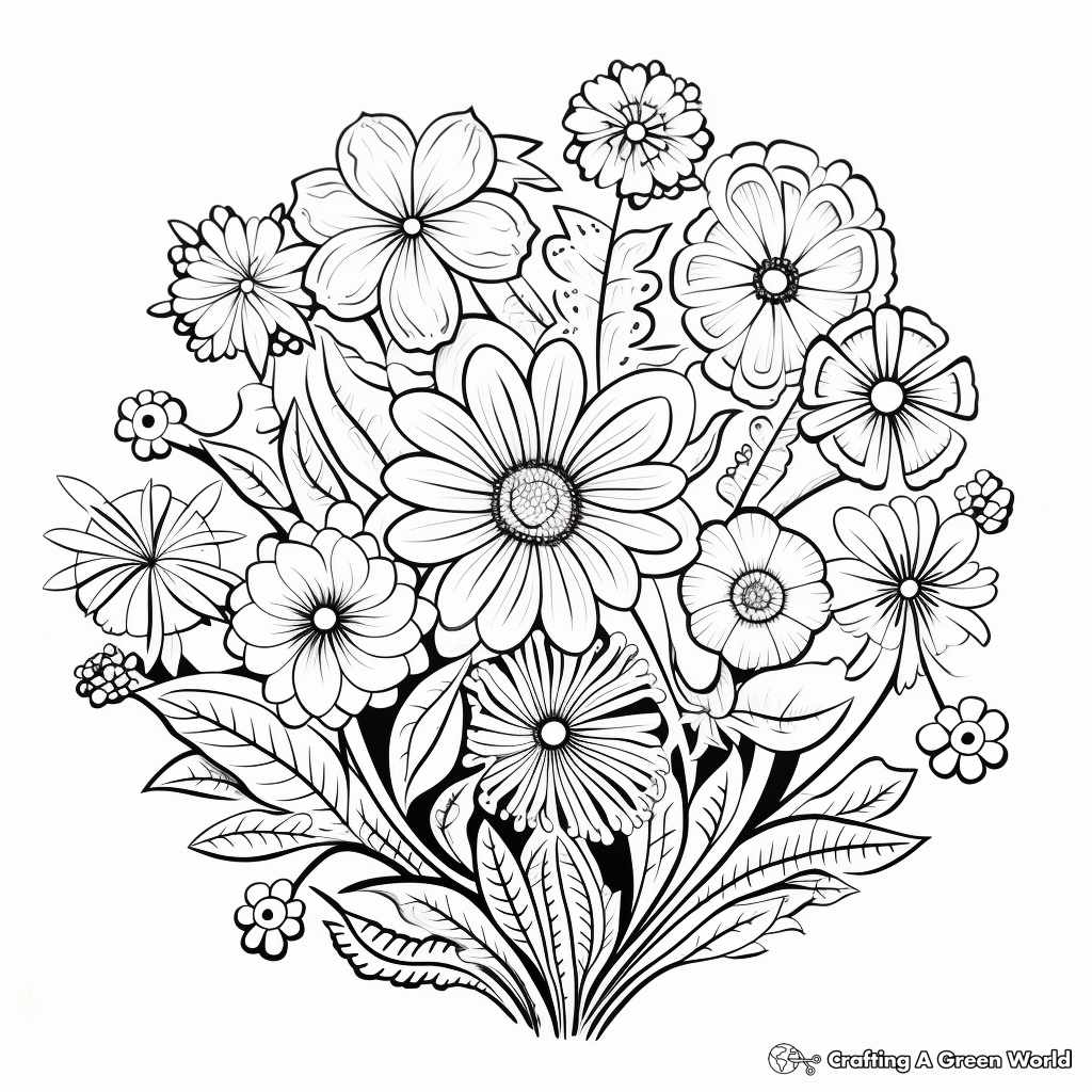 Intricate Spring Mandala Coloring Sheets 4