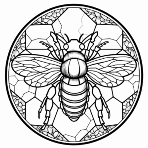 Intricate Stained Glass Bumblebee Coloring Pages 2
