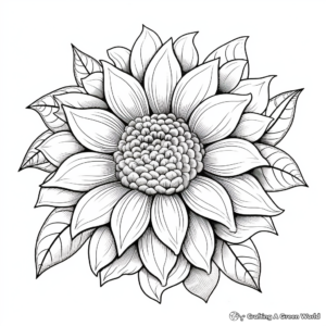 Intricate Sunflower Coloring Pages for Advanced Artists 1
