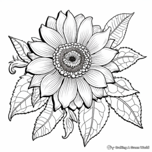 Intricate Sunflower Coloring Pages for Advanced Artists 3