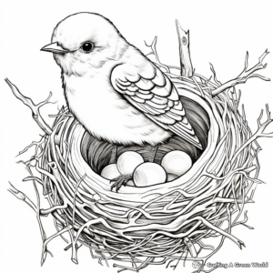 Intricate Swallow's Nest Coloring Pages 1
