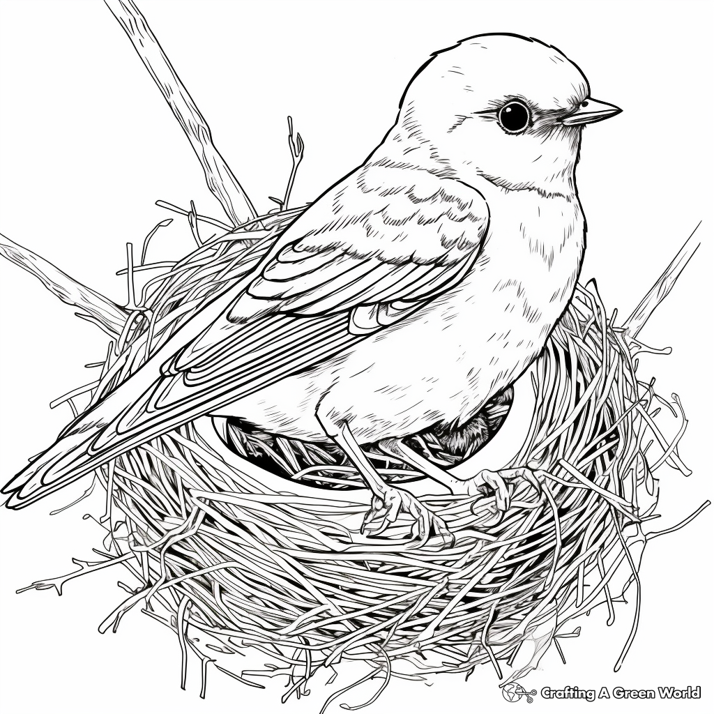 Intricate Swallow's Nest Coloring Pages 2