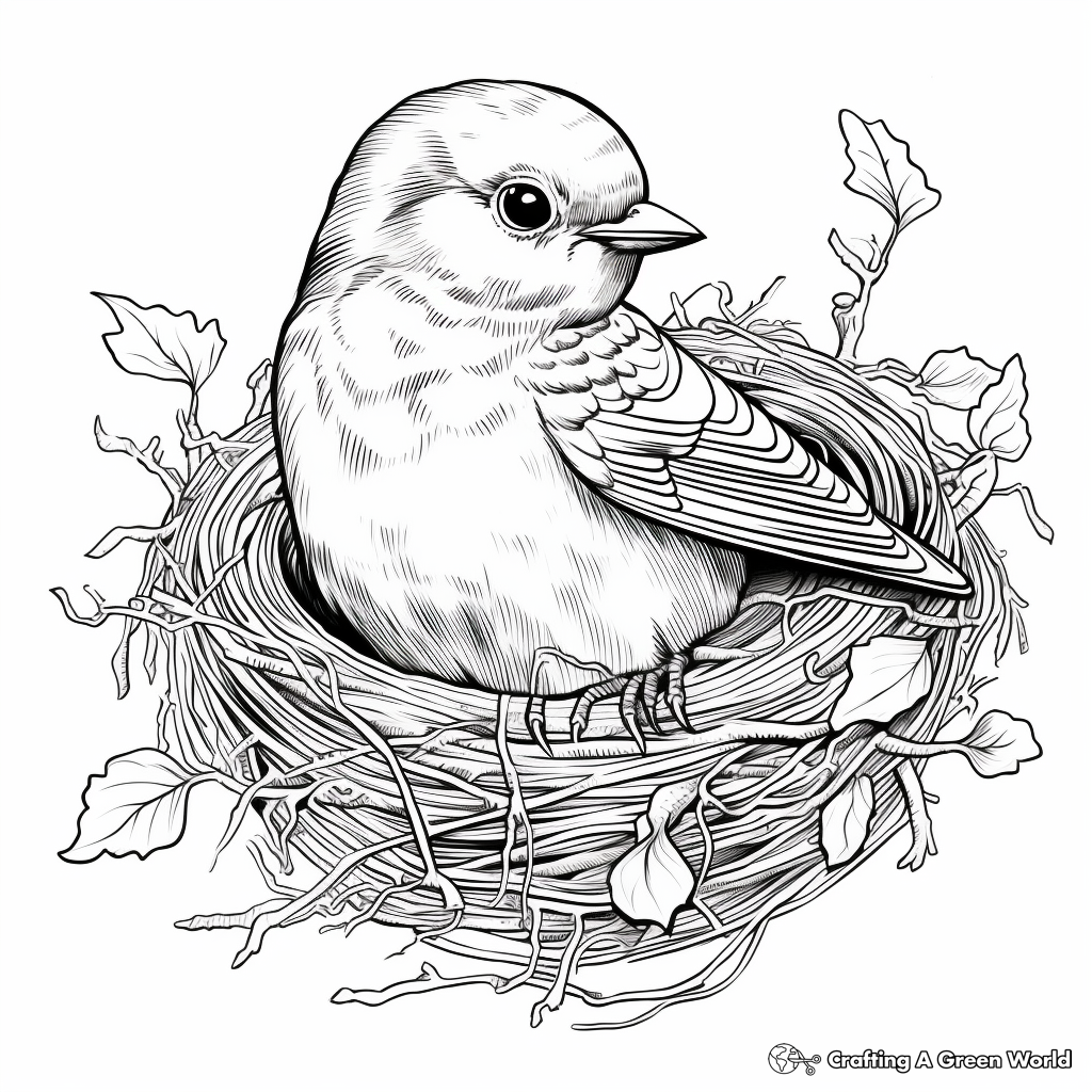 Intricate Swallow's Nest Coloring Pages 4