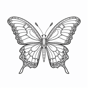 Intricate Swallowtail Butterfly Coloring Pages 1