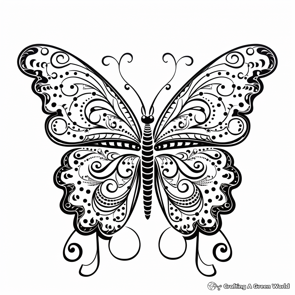 Intricate Swallowtail Butterfly Coloring Pages 2