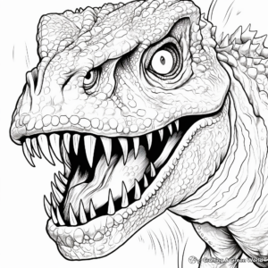 Intricate T Rex With Scary Eyes Coloring Pages 1