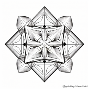 Intricate Tetrahedron Geometry Coloring Pages 2