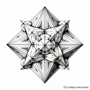 Intricate Tetrahedron Geometry Coloring Pages 3