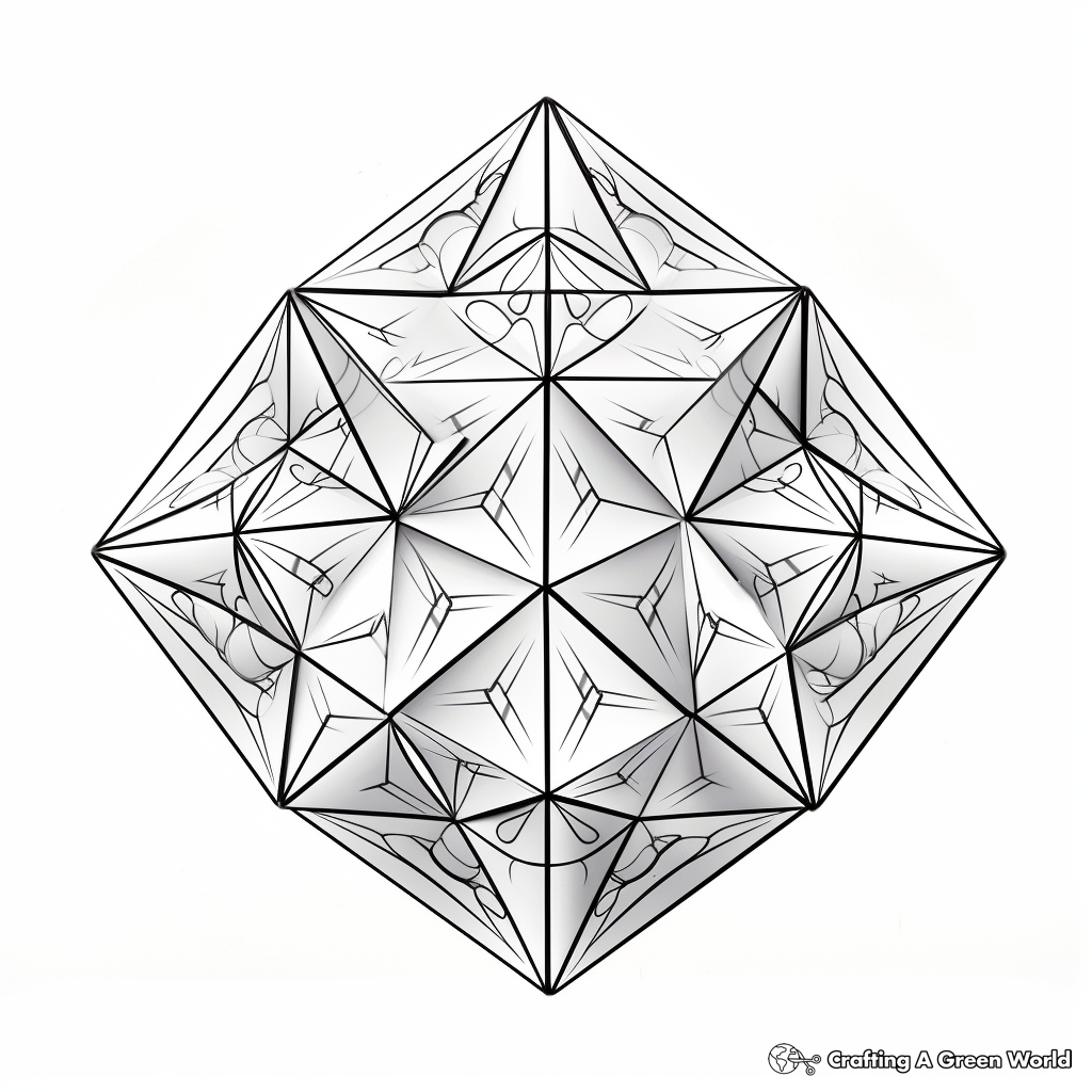 Intricate Tetrahedron Geometry Coloring Pages 4