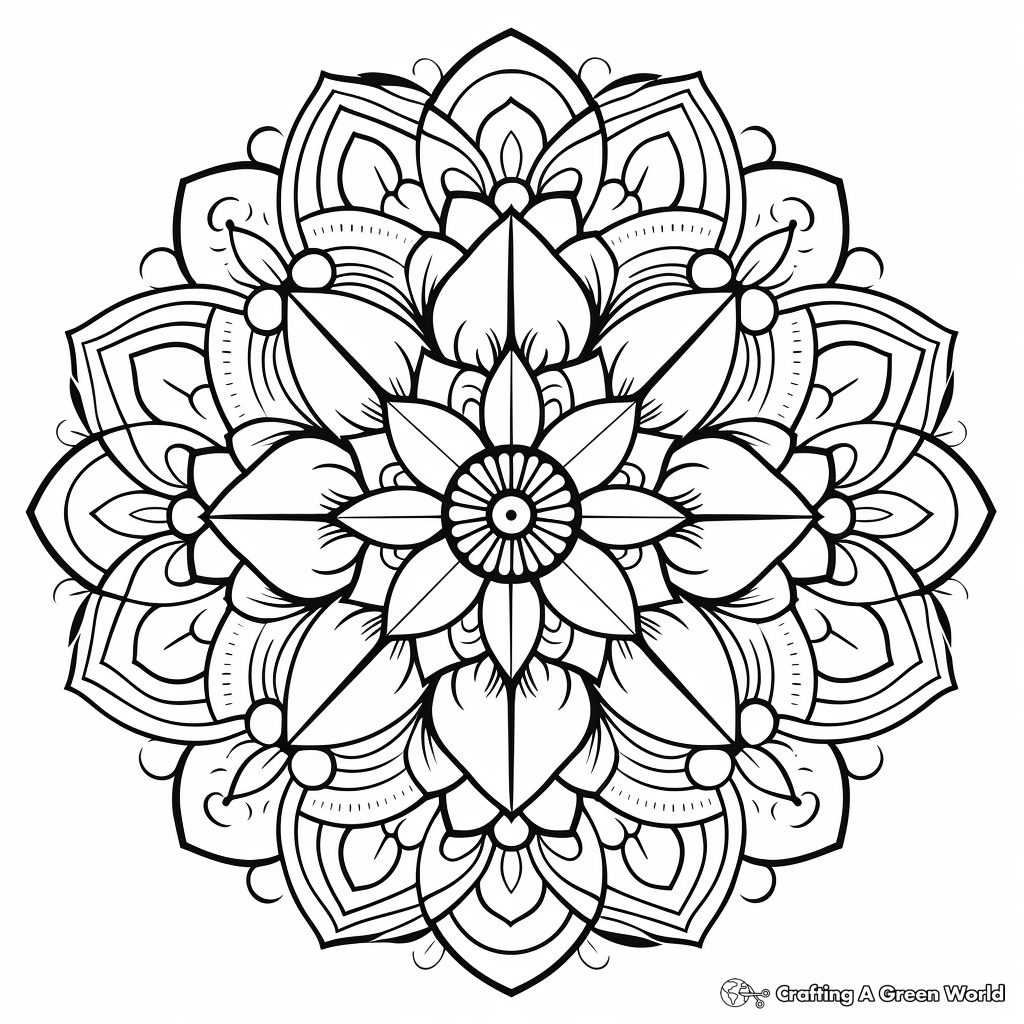 Intricate 'Thinking of You' Mandala Coloring Pages 3