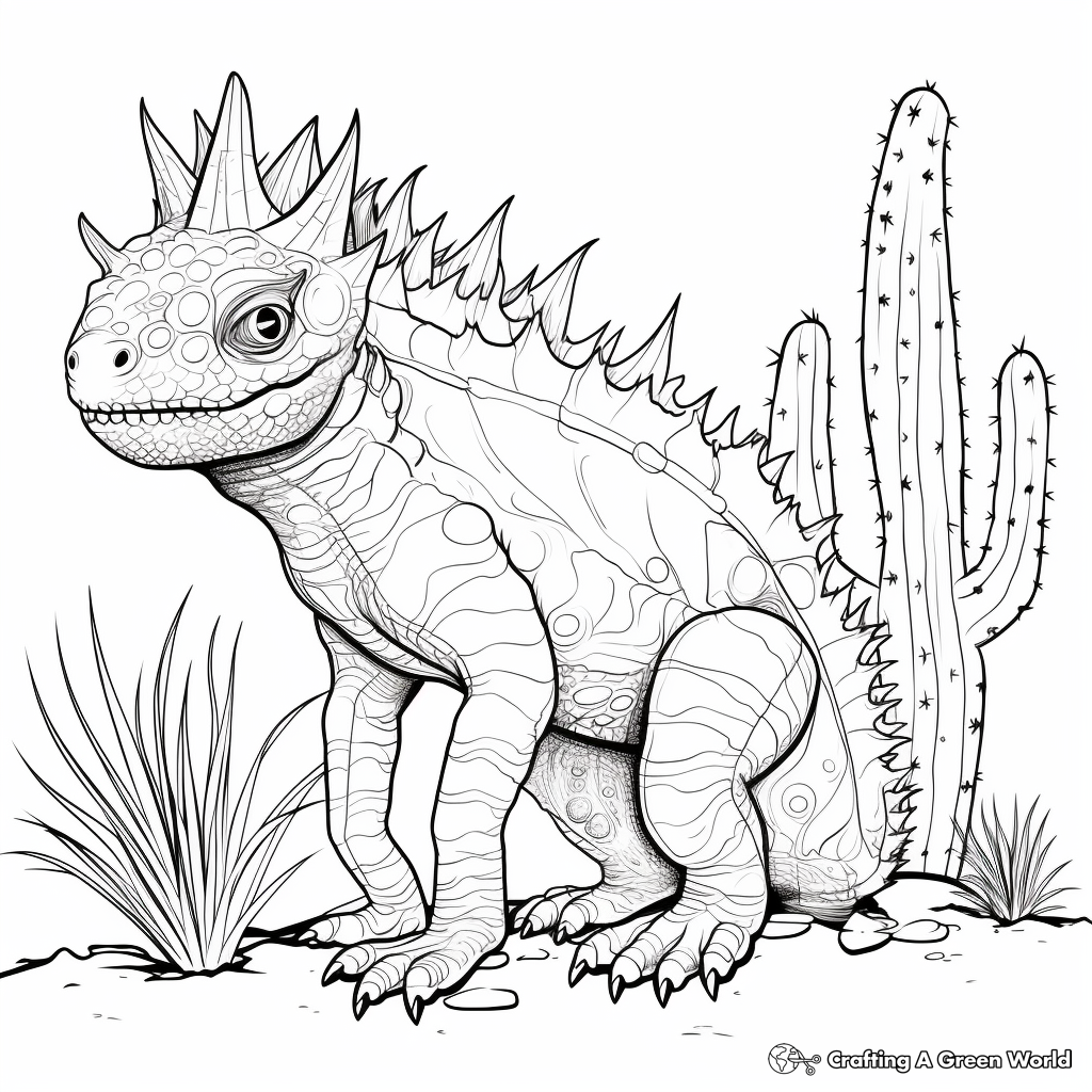 Intricate Thorny Devil Lizard Coloring Pages 3