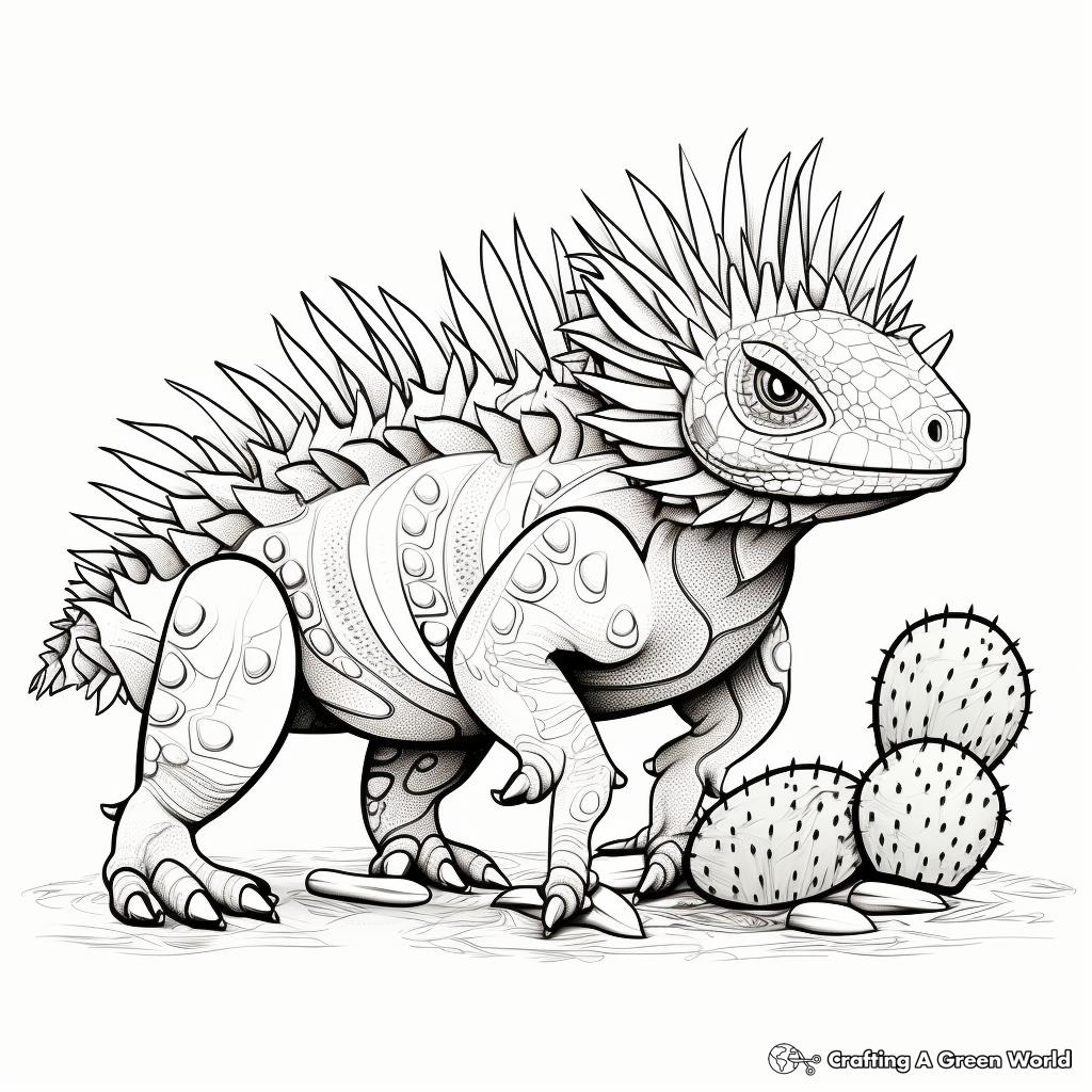 Intricate Thorny Devil Lizard Coloring Pages 4