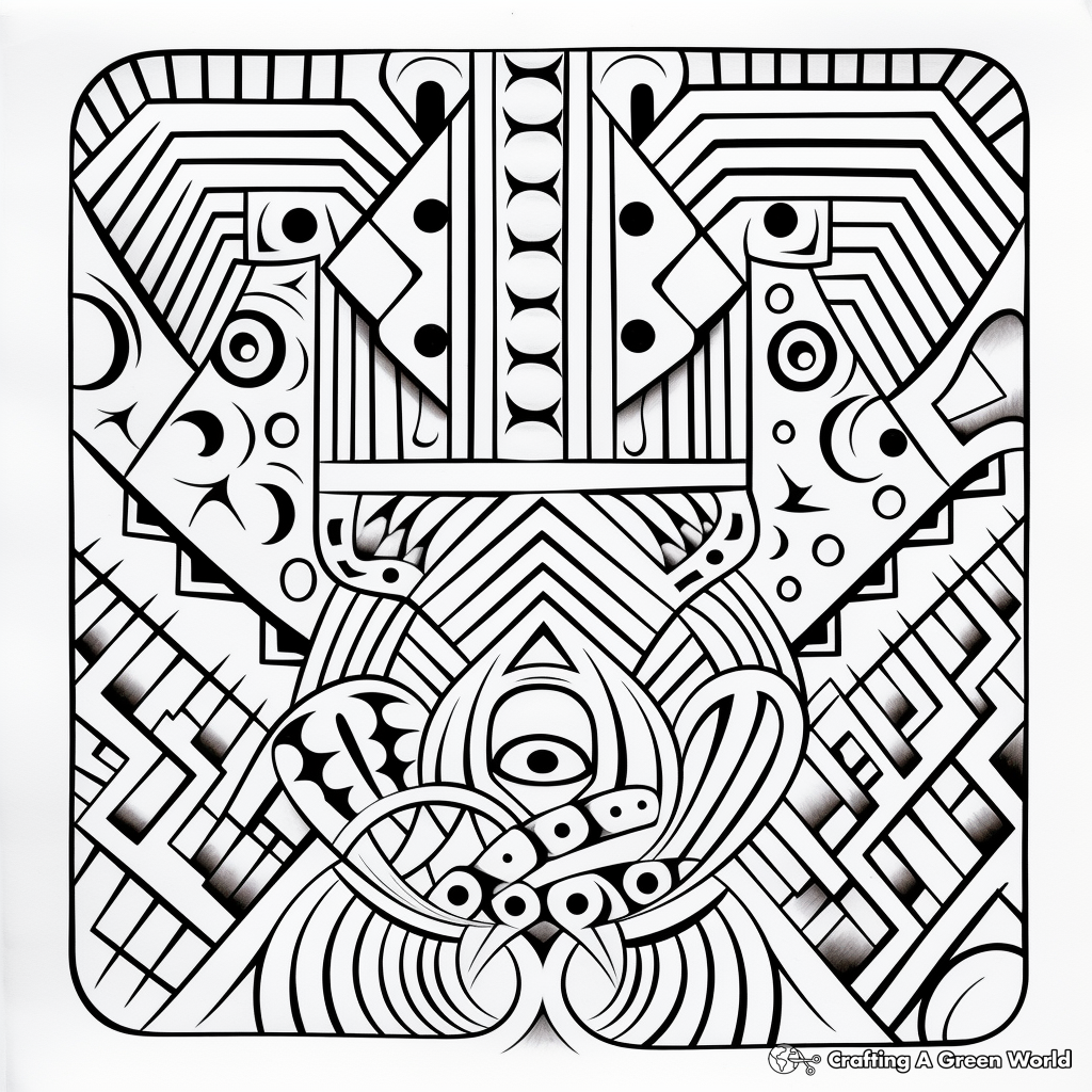 Intricate Trapezoid Fabric Patterns Coloring Pages 1