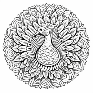 Intricate Turkey Mandala Coloring Pages for Artists 2