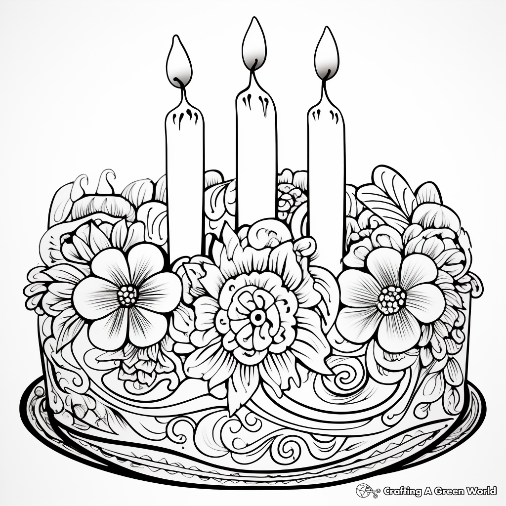 Intricate Unity Candle Coloring Pages for Adults 3