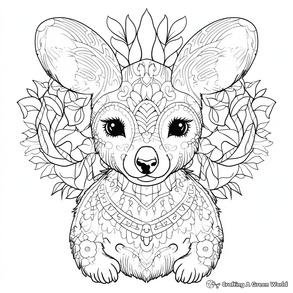 Intricate Wallaby Mandala Coloring Pages For Adults 1
